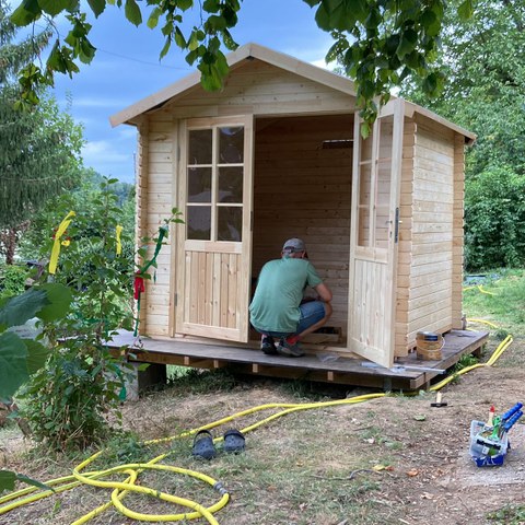 fertiges Gartenhaus. Vergrösserte Ansicht